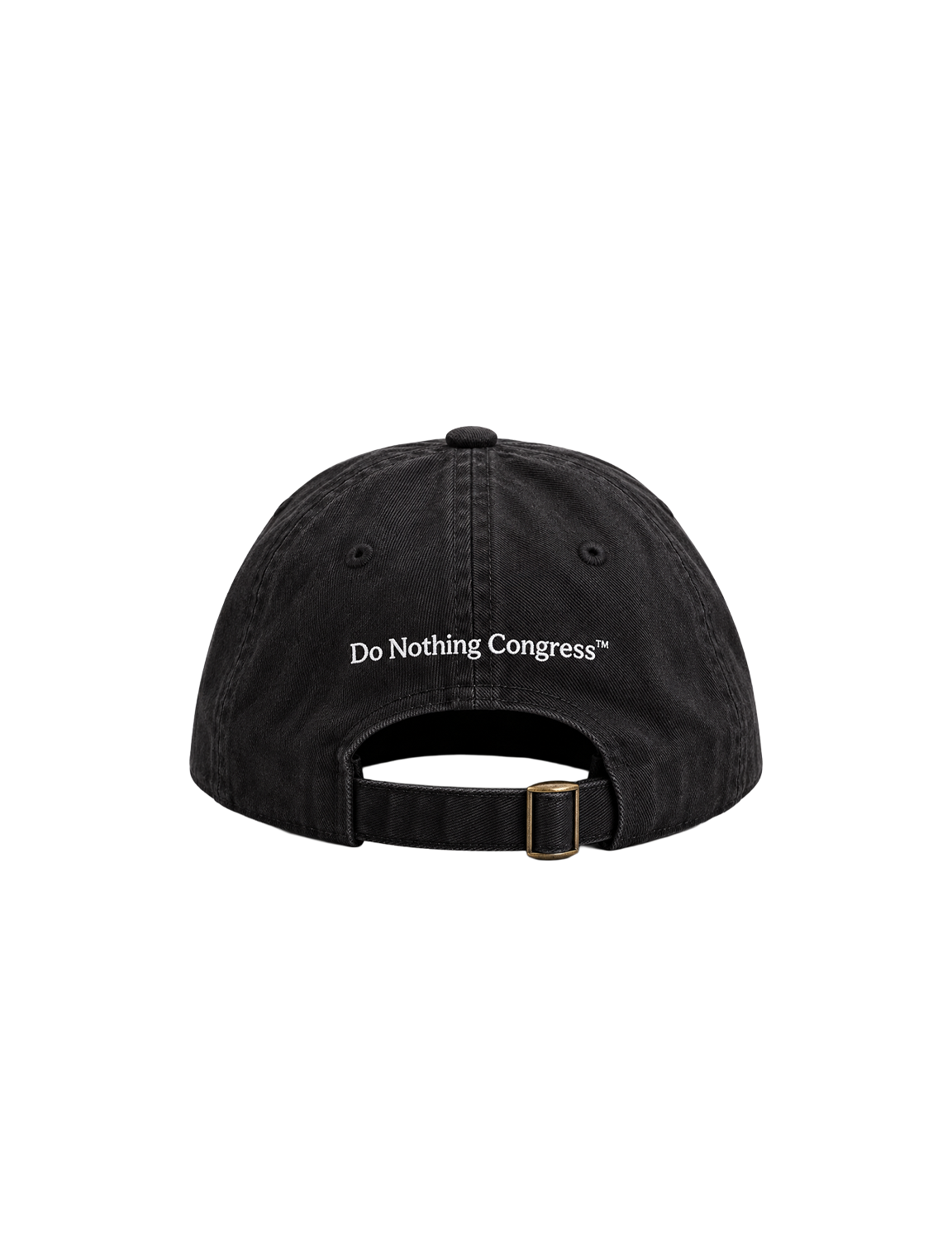 Do Nothing Congress(ドゥナッシングコングレス) JUST DO NOTHING CAP 刺繍ロゴキャップ ブラック 背面のロゴ刺繍とアジャスター