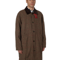 RASSVET(ラスベート) 2026FW HOUNDSTOOTH WOOL COAT 千鳥格子のウールカーコート ブラウン 着用イメージ 正面アップ