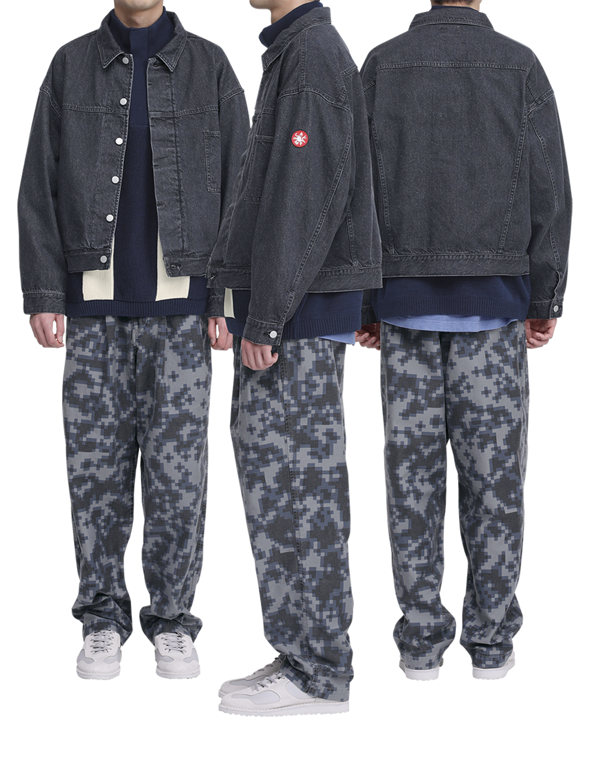 BLACK NEP DENIM TRUCKER JACKET