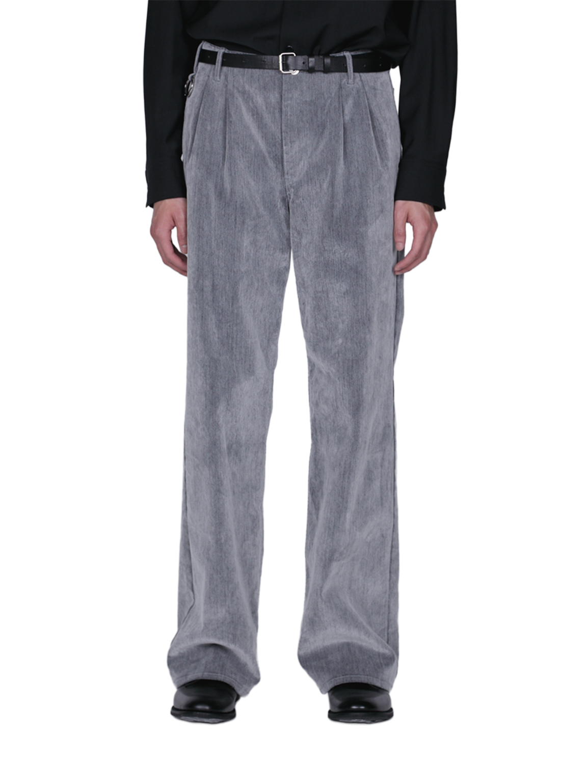 Flocked Denim Wide Tailored Pants