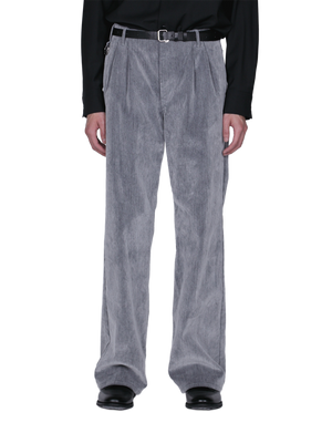 Flocked Denim Wide Tailored Pants