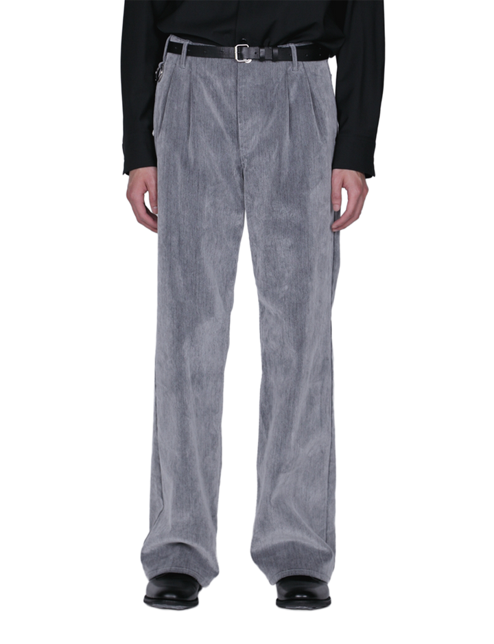 Flocked Denim Wide Tailored Pants