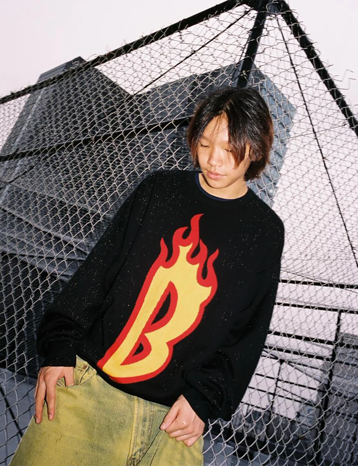 FLAMING B LOGO KNIT SWEATER