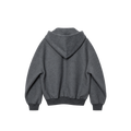 FUMITO GANRYU(フミトガンリュウ) 2026FW Deformed Hoodie ダブルフェイスウールのジップフーディー ダークヘザーグレー バック