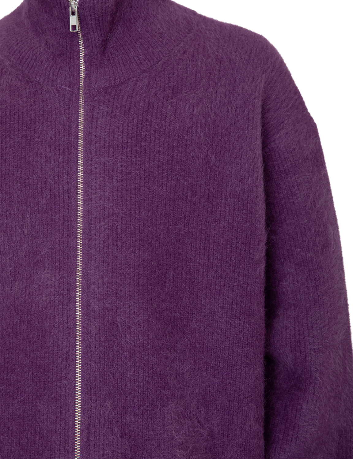 FOX CASHMERE ZIP UP SWEATER