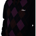 RASSVET(ラスベート) 2026FW ARGYLE POLO アーガイル柄の長袖ポロシャツ ブラック アーガイル柄のディテール