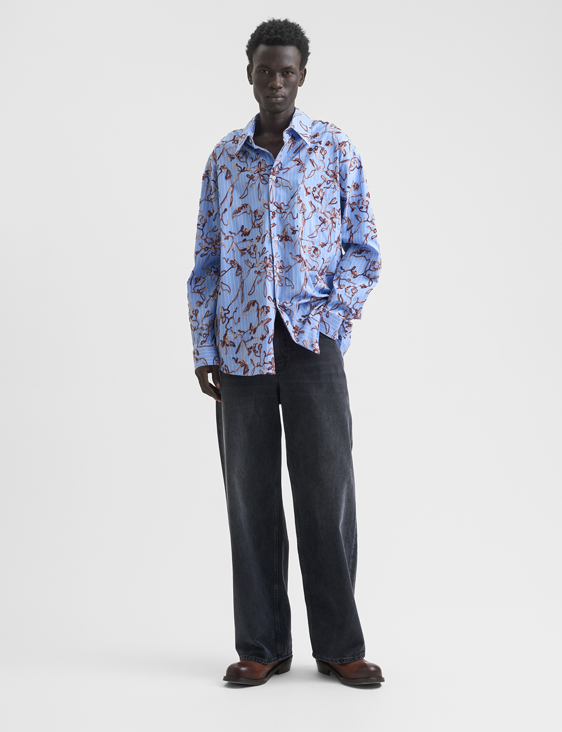 Fluid Oversized Striped Shirt
