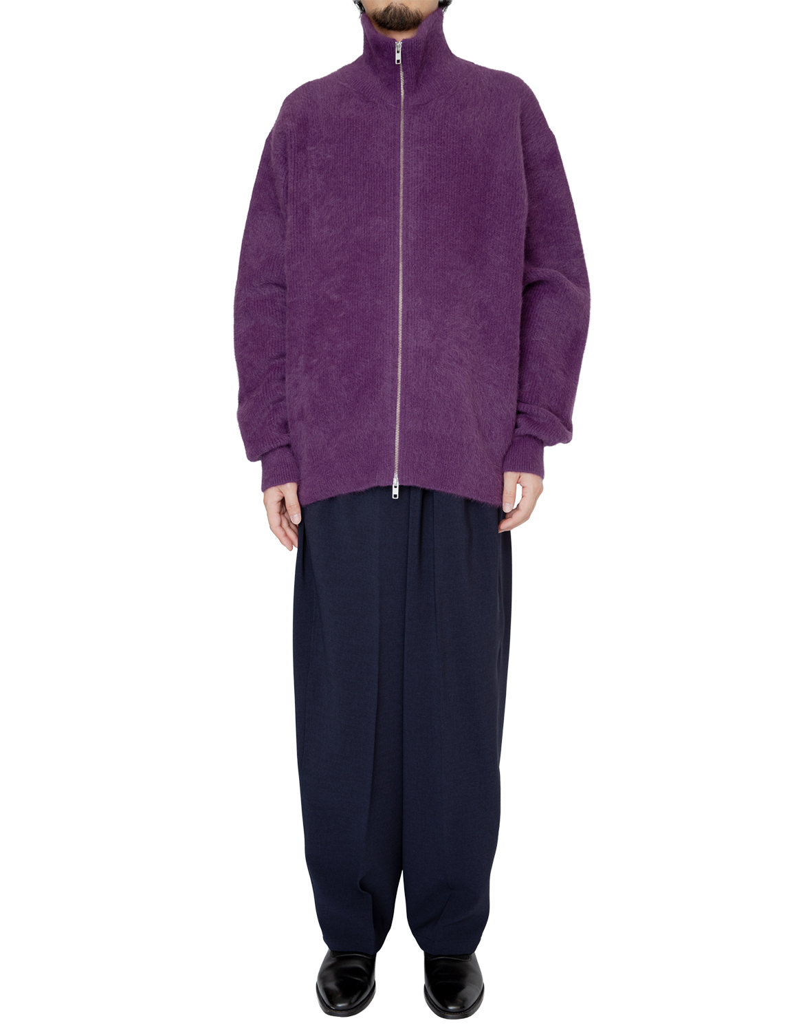 FOX CASHMERE ZIP UP SWEATER