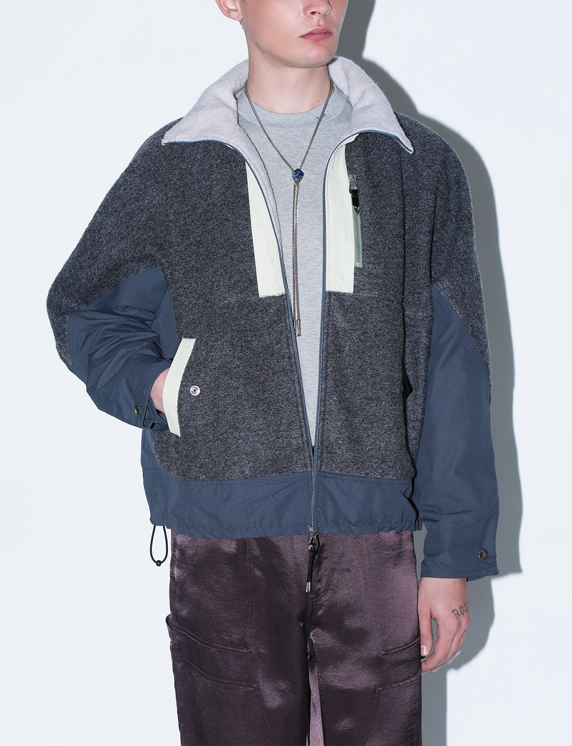 WOOL JERSEY BLOUSON