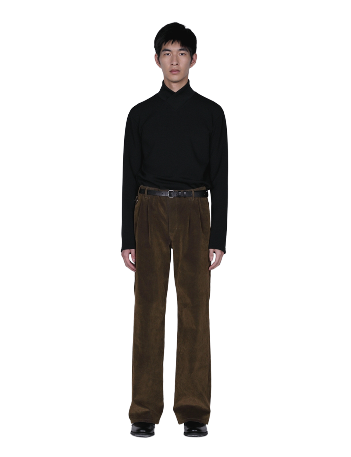 Flocked Denim Wide Tailored Pants