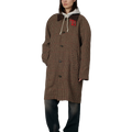 RASSVET(ラスベート) 2026FW HOUNDSTOOTH WOOL COAT 千鳥格子のウールカーコート ブラウン 着用イメージ ウィメンズ 正面
