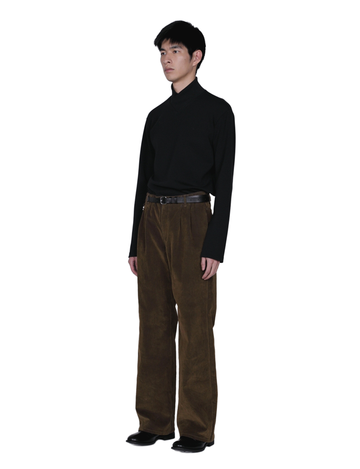 Flocked Denim Wide Tailored Pants