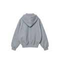 FUMITO GANRYU(フミトガンリュウ) 2026FW Deformed Hoodie ダブルフェイスウールのジップフーディー ヘザーグレー バック
