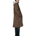 RASSVET(ラスベート) 2026FW HOUNDSTOOTH WOOL COAT 千鳥格子のウールカーコート ブラウン 着用イメージ ウィメンズ 横