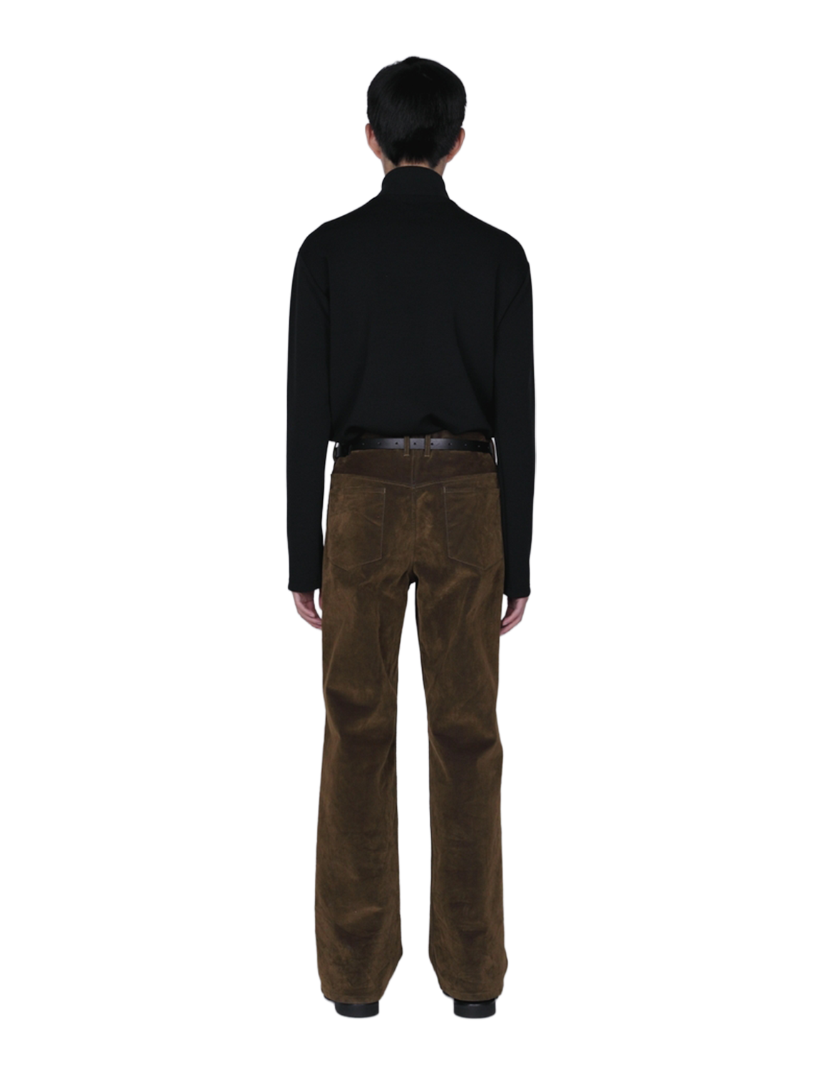 Flocked Denim Wide Tailored Pants