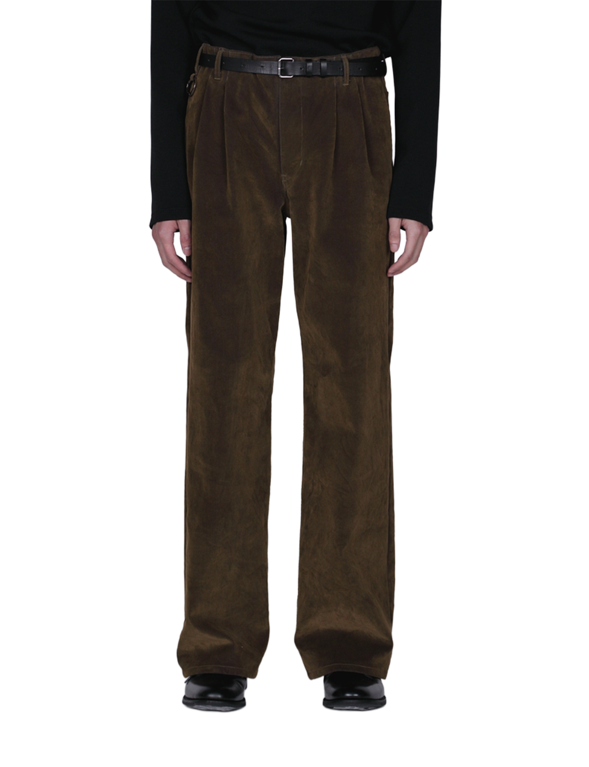 Flocked Denim Wide Tailored Pants