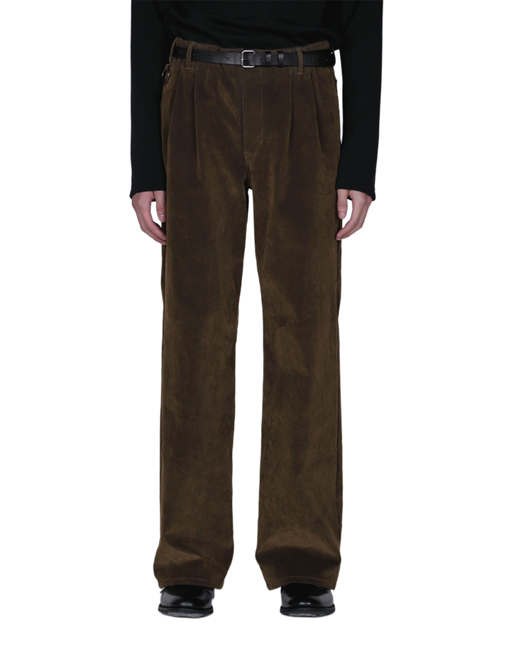 Flocked Denim Wide Tailored Pants