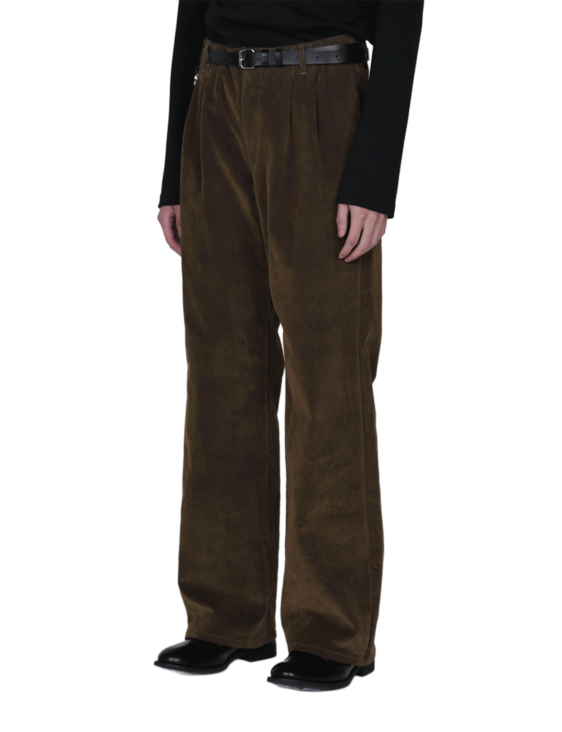 Flocked Denim Wide Tailored Pants
