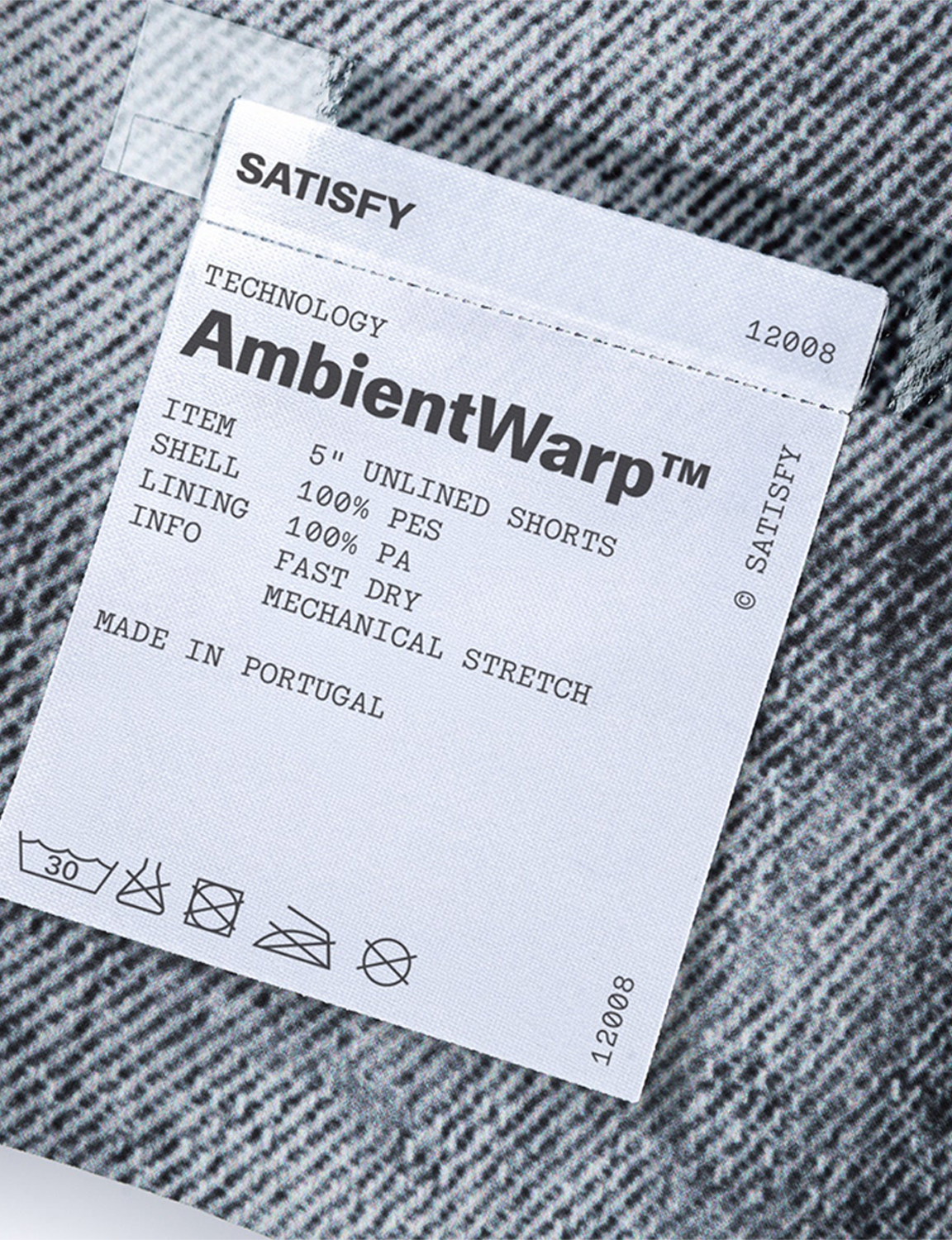 SATISFY(サティスファイ) 2026FW AmbientWarp™ 5" Unlined Shorts ランニングショーツ ブラックデニム ケアラベル