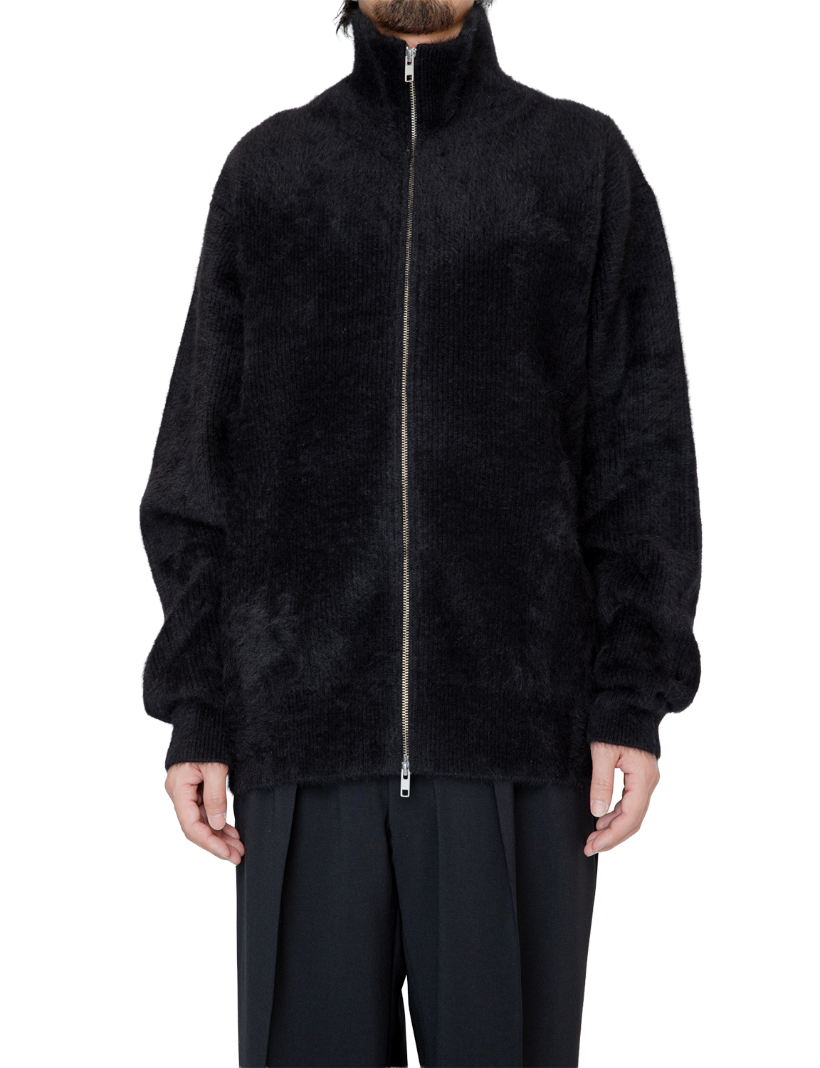 FOX CASHMERE ZIP UP SWEATER