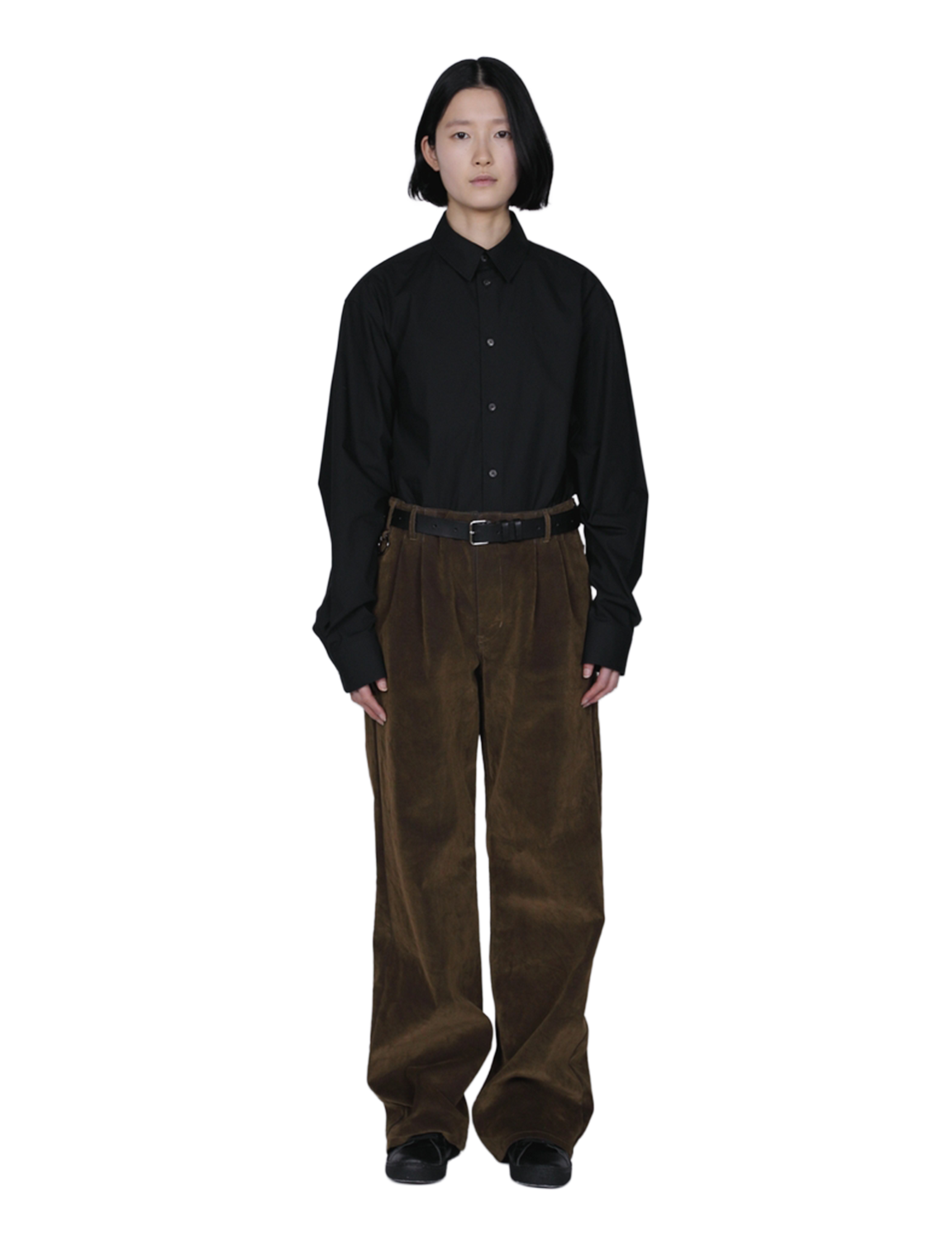 Flocked Denim Wide Tailored Pants