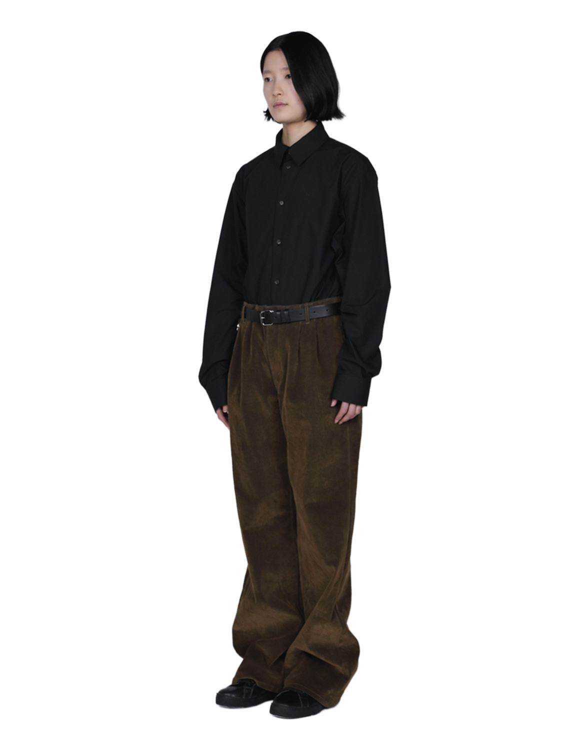 Flocked Denim Wide Tailored Pants