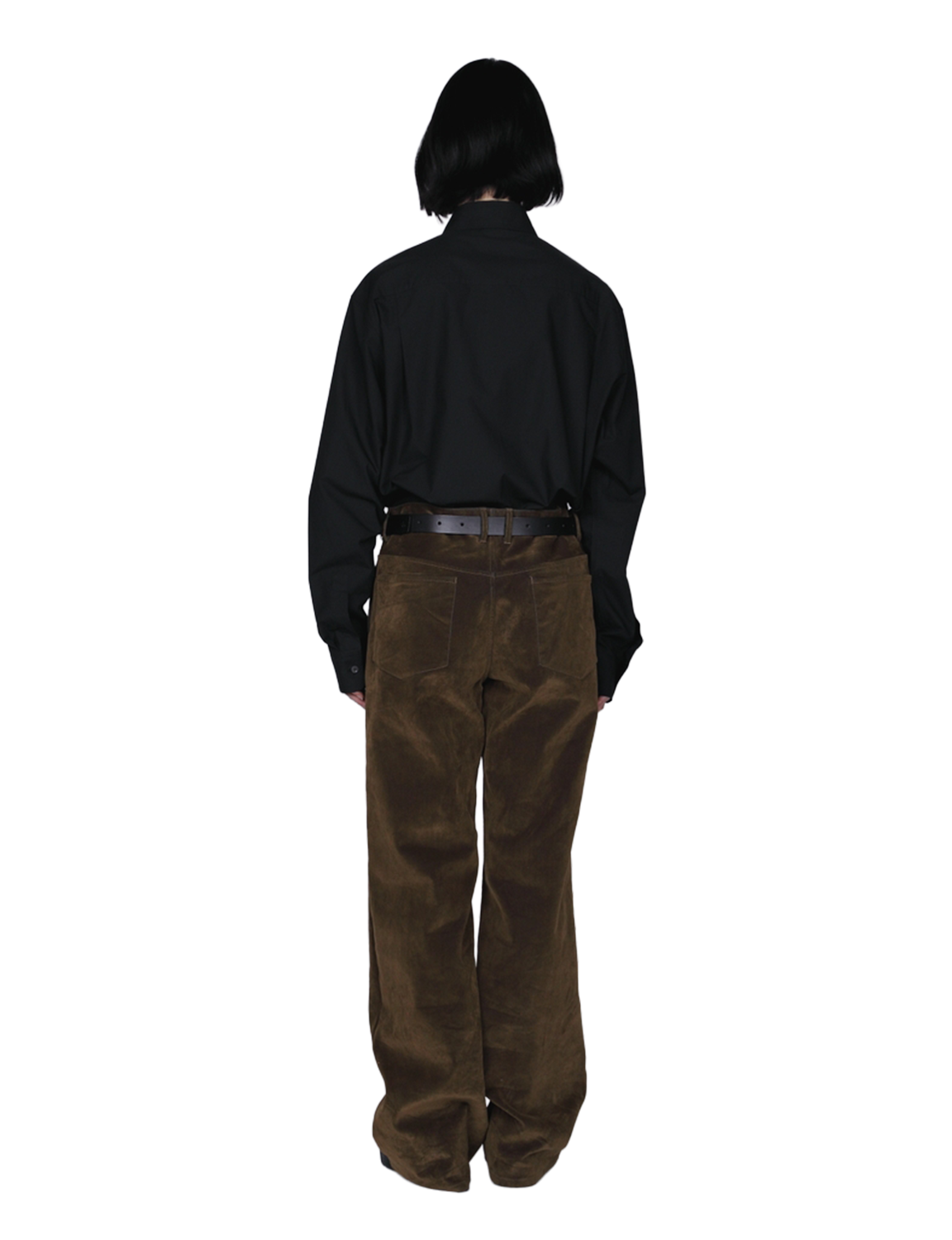 Flocked Denim Wide Tailored Pants