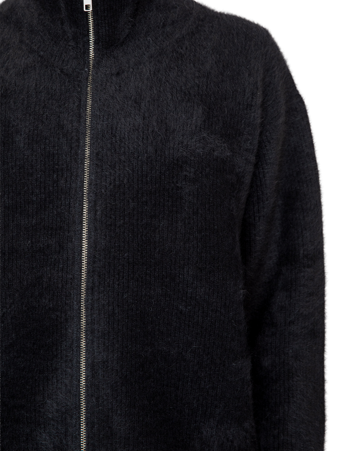FOX CASHMERE ZIP UP SWEATER