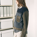 PHINGERIN(フィンガリン) 2026FW PG1 KNIT ニットジャケット マルチカーキ 着用イメージ サイド
