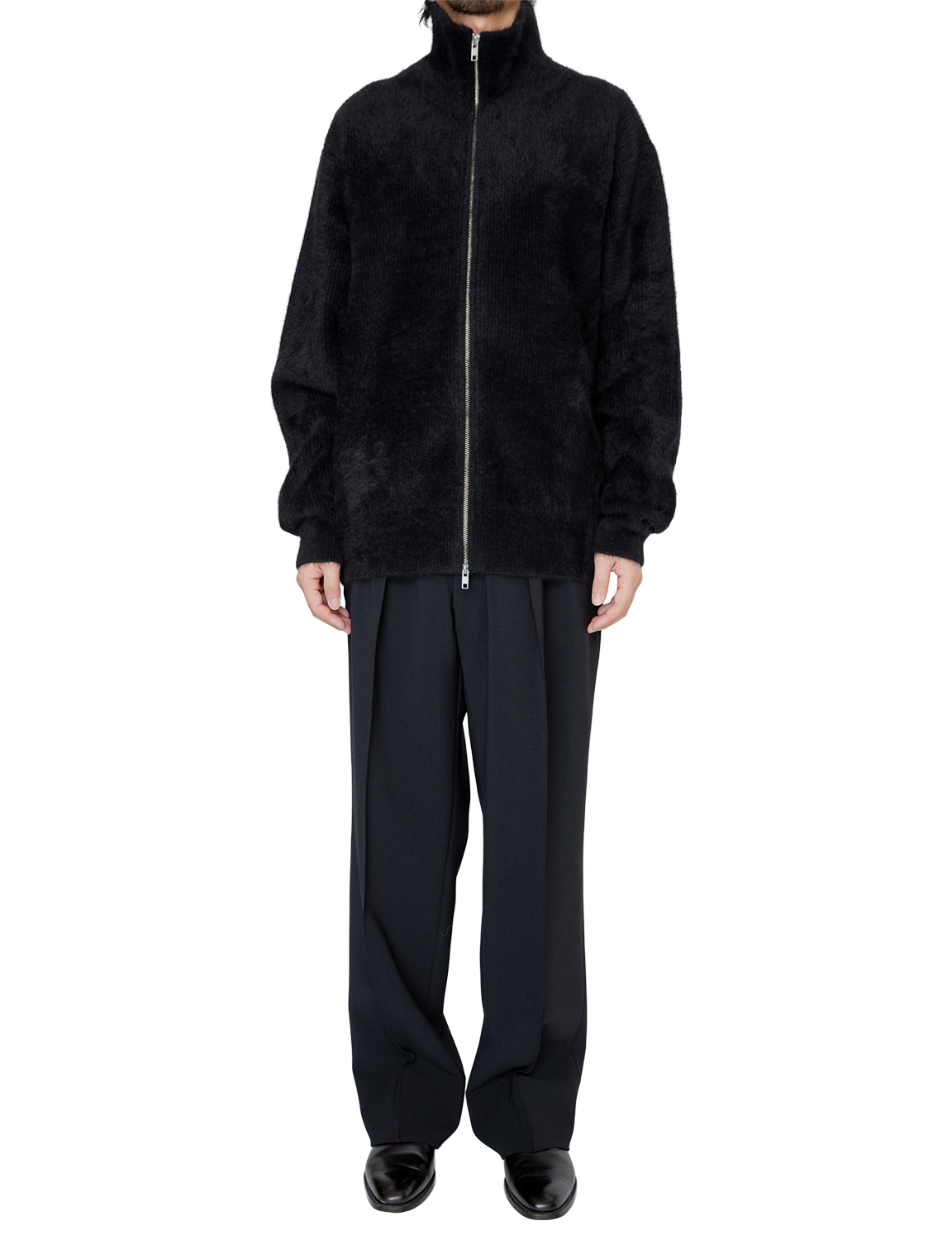FOX CASHMERE ZIP UP SWEATER