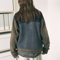 PHINGERIN(フィンガリン) 2026FW PG1 KNIT ニットジャケット マルチカーキ 着用イメージ 背面のアップ