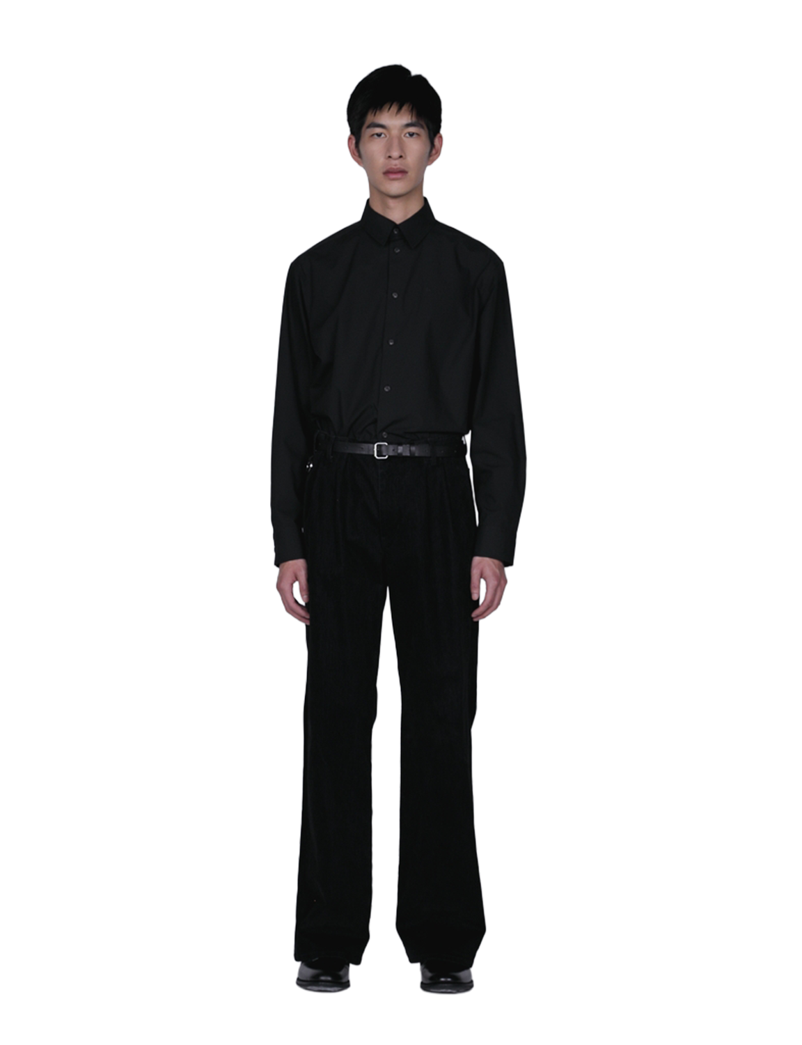 Flocked Denim Wide Tailored Pants