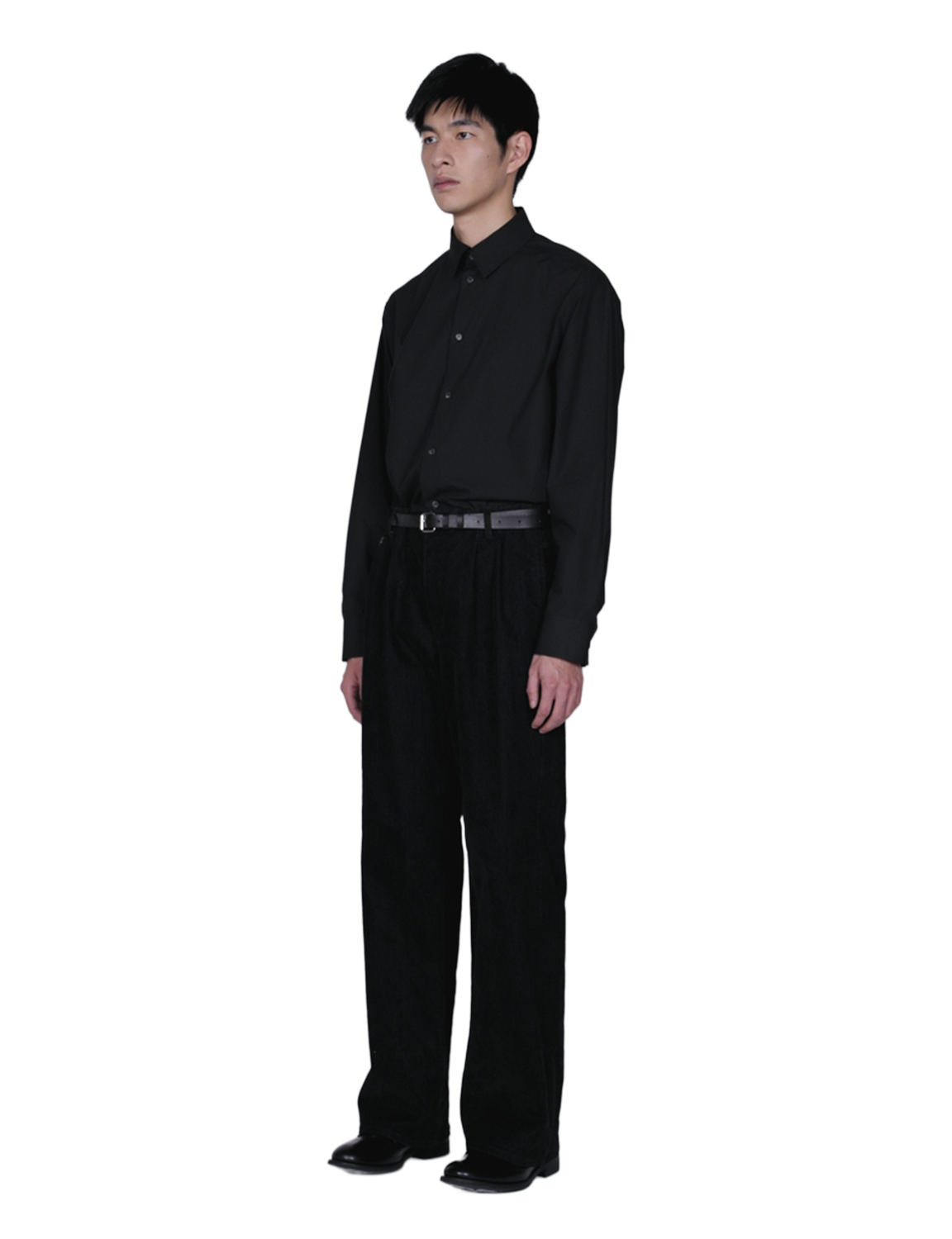 Flocked Denim Wide Tailored Pants