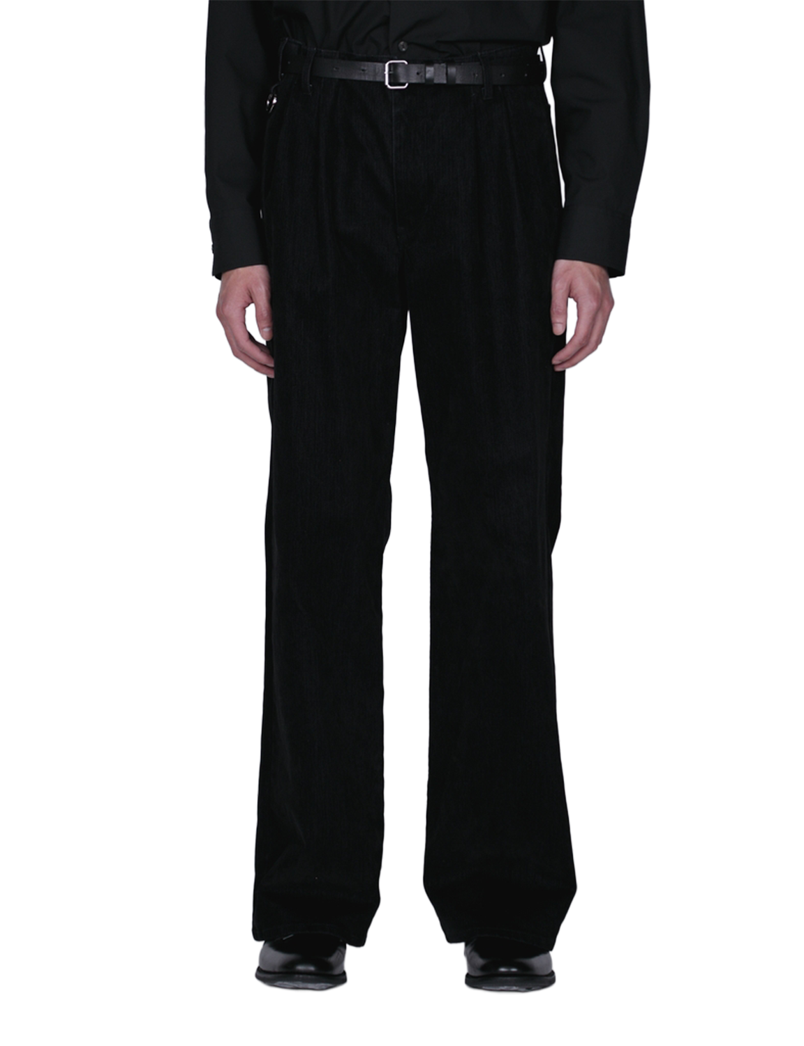 Flocked Denim Wide Tailored Pants