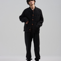BED j.w. FORD(ベッドフォード) 2026FW Cowichan カウチンニットカーディガン ブラック 着用イメージ