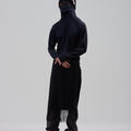 BED j.w. FORD(ベッドフォード) 2026FW Lap robe ウールラップスカート ブラック 着用イメージ