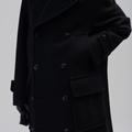 BED j.w. FORD(ベッドフォード) 2026FW From Paris ウールロングコート ブラック フロントのディテール