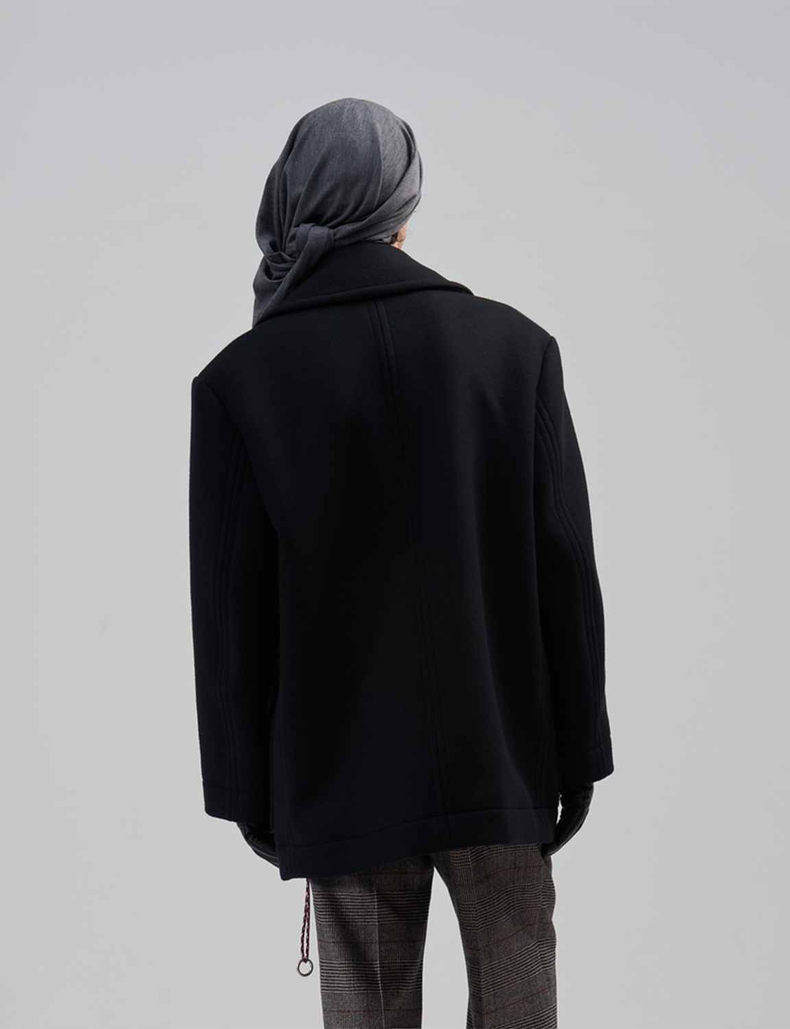 BED j.w. FORD(ベッドフォード) 2026FW Box ダブルブレストウールジャケット ブラック バック