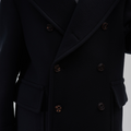 BED j.w. FORD(ベッドフォード) 2026FW Box ダブルブレストウールジャケット ブラック フロントのディテール