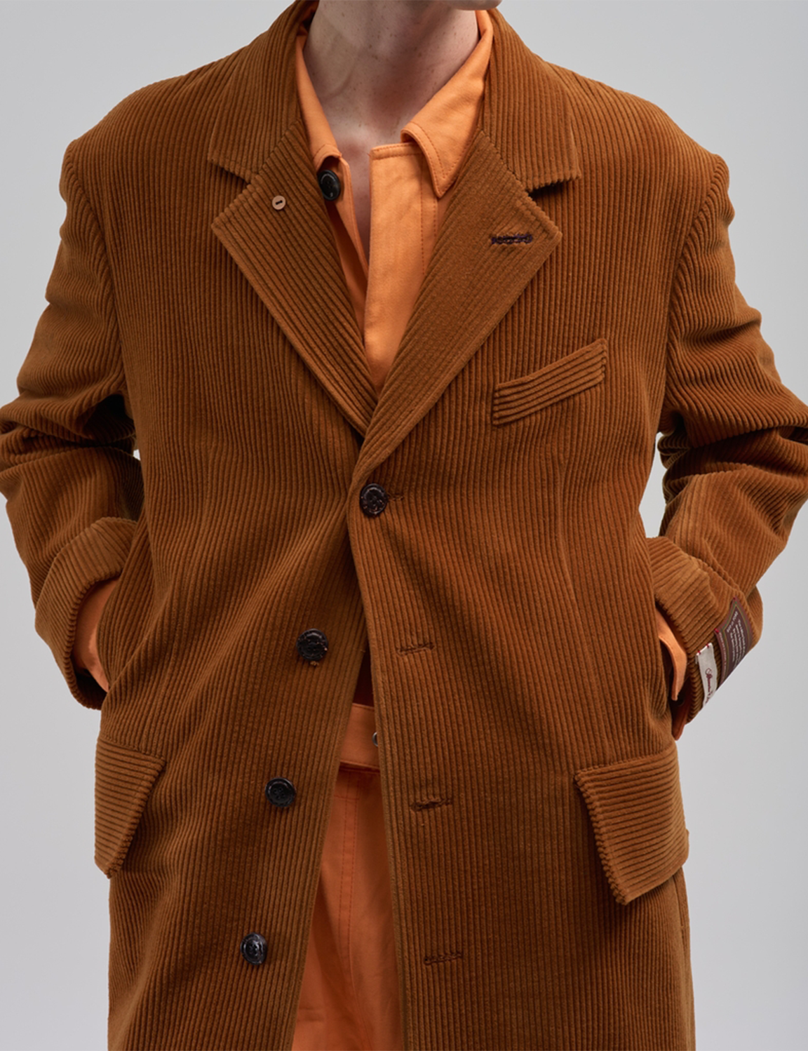 BED j.w. FORD(ベッドフォード) 2026FW or Jacket? コーデュロイジャケット キャメル フロントのディテール
