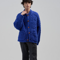 BED j.w. FORD(ベッドフォード) 2026FW Cowichan カウチンニットカーディガン ブルー フロント