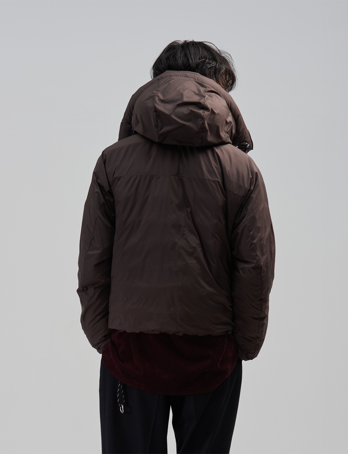 BED j.w. FORD(ベッドフォード) 2026FW Over Hood フード付きダウンジャケット ブラウン バック