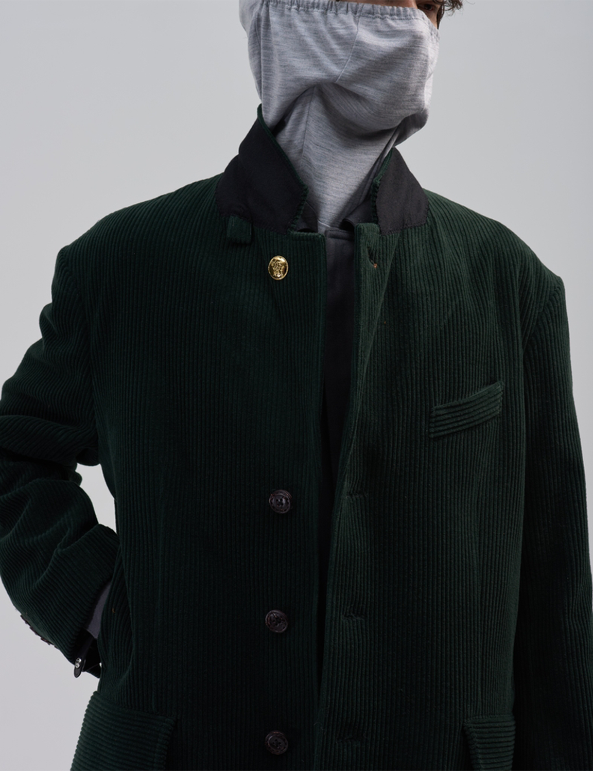 BED j.w. FORD(ベッドフォード) 2026FW or Jacket? コーデュロイジャケット フォレスト 襟元のディテール