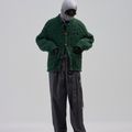 BED j.w. FORD(ベッドフォード) 2026FW Cowichan カウチンニットカーディガン グリーン 着用イメージ
