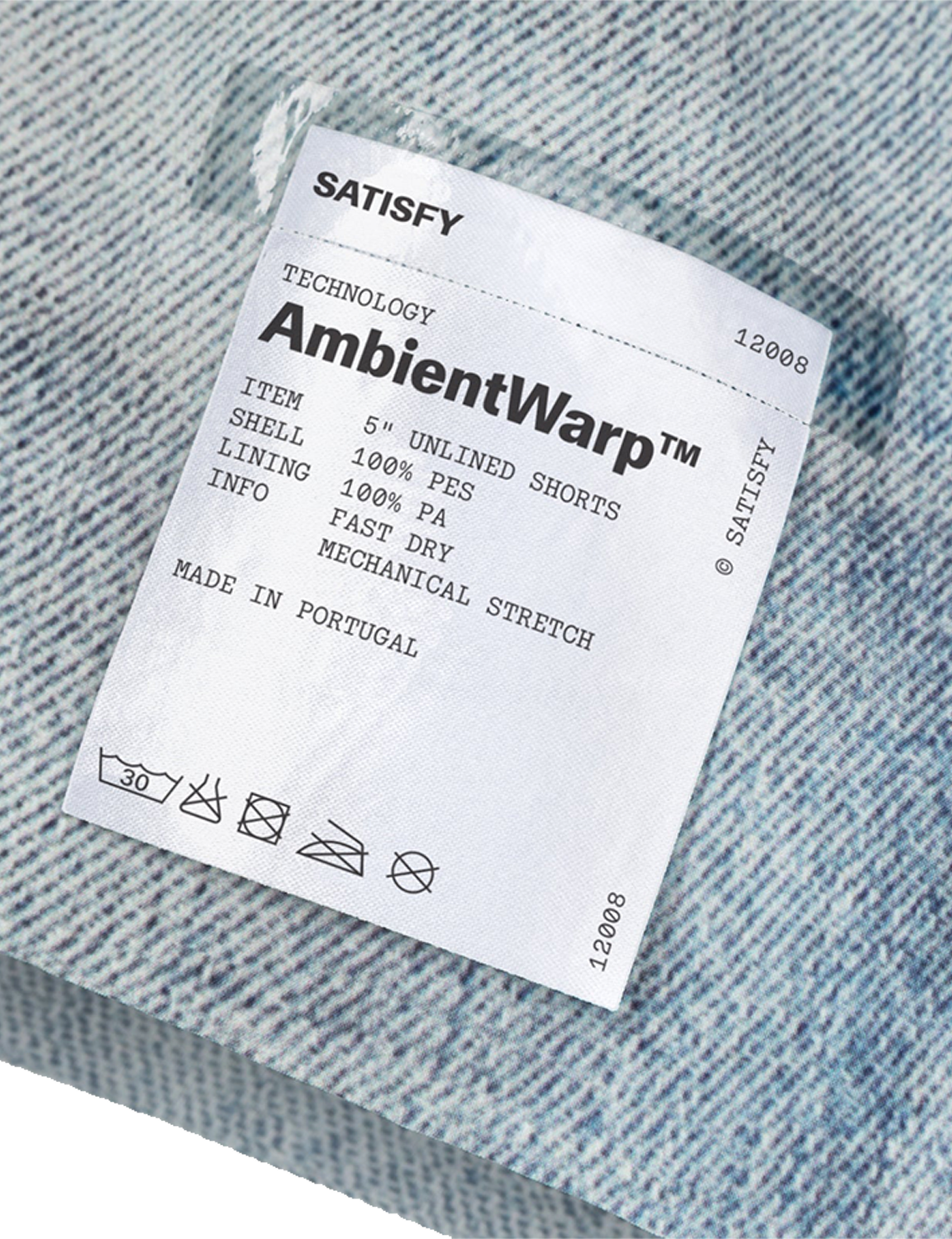 SATISFY(サティスファイ) 2026FW AmbientWarp™ 5" Unlined Shorts ランニングショーツ デジタルデニム ケアラベル
