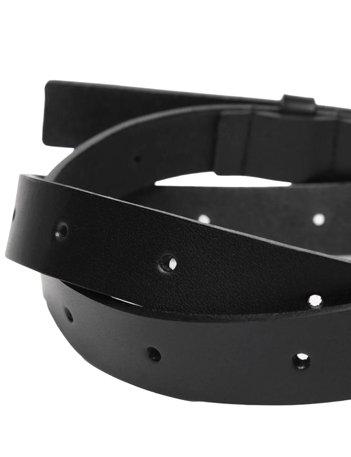 Leather Belt SKI 20 / black × silver 