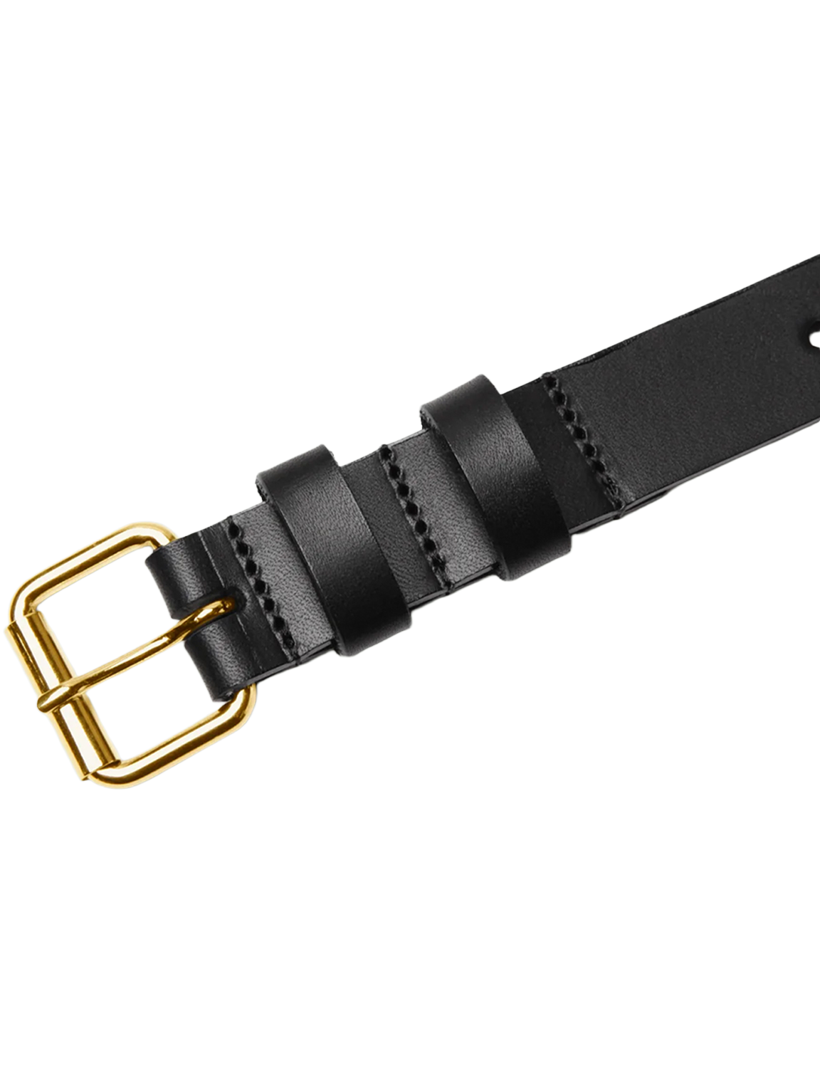 Leather Belt SKI 20 / black × silver 