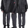 C.E CAV EMPT(シーイー) 2026FW PU LAYER NYLON ZIP JACKET PUコーティング ナイロンジップジャケット ブラック 着用イメージ