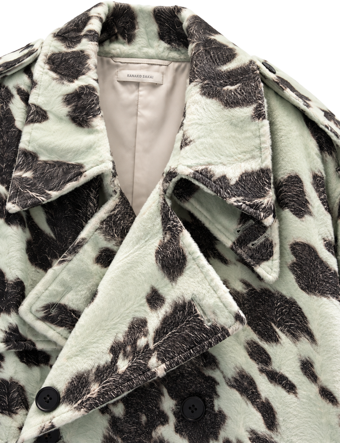 COW PRINTED TRENCH COAT
