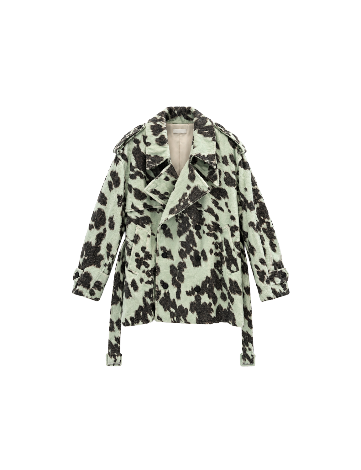 COW PRINTED TRENCH COAT